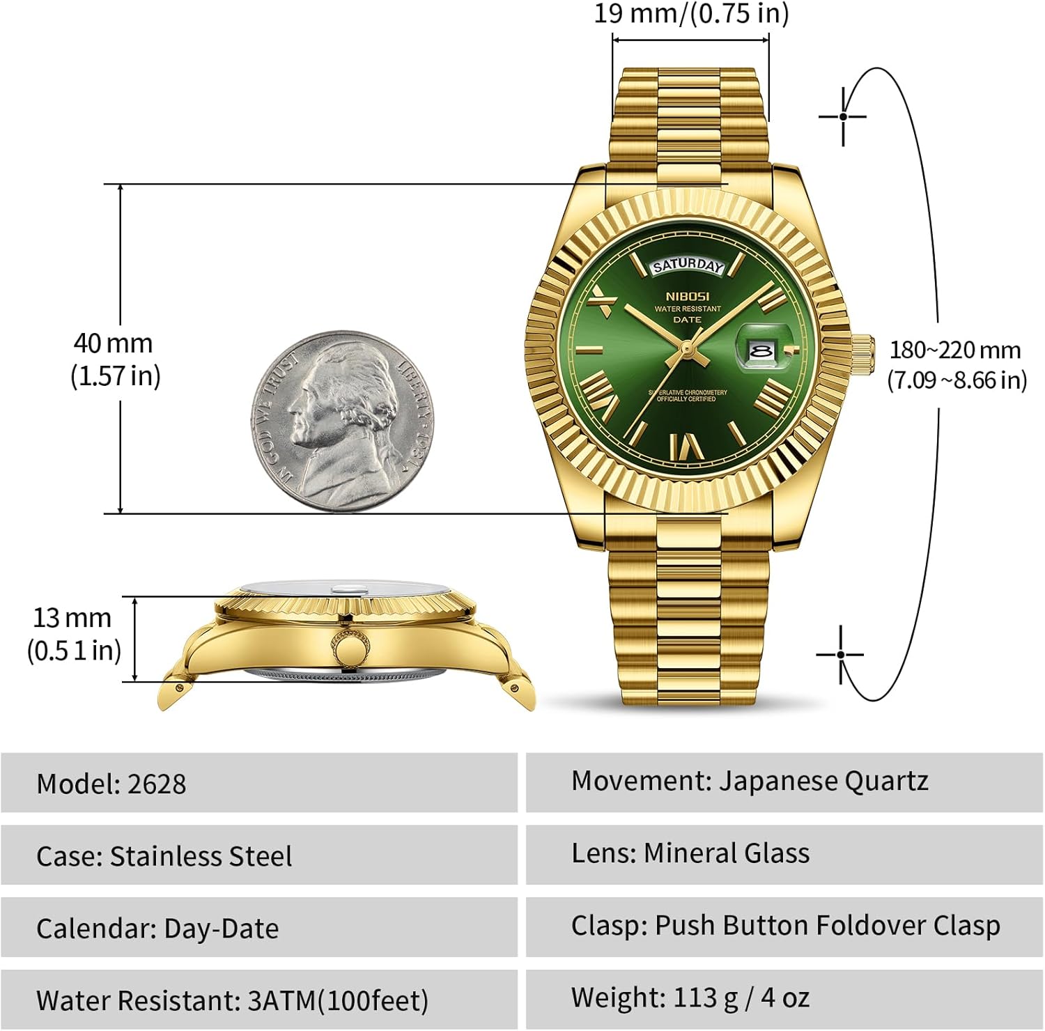 NIBOSI Men Watches Analog Quartz Stainless Steel Rose Gold Silver Watches for Men Waterproof Business Classic Desiger Wrist Watch with Day Date