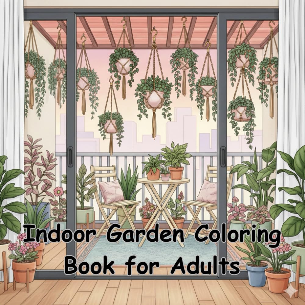 Indoor Garden Coloring Book for Adults: Relaxing Plant Rooms, Cozy Green Spaces & Calming Botanical Scenes: A Soothing Collection of Houseplants, ... Aesthetics for Stress Relief and Creativity