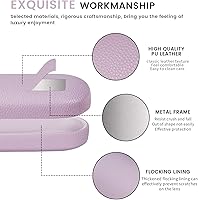 Vista 24 de molshine Estuche rígido de cuero para lentes de sol, funda clásica para gafas grandes para mujeres y hombres,Gafas de sol