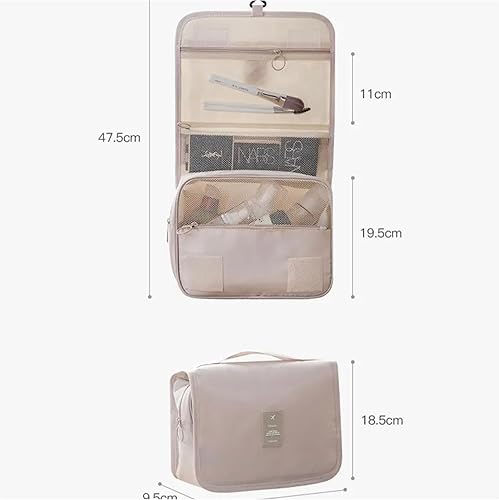 Miniatura 7 de Neceser de viaje  Pequeño organizador colgante de baño y cosméticos para hombres y mujeres  Bolsa de viaje para artículos de tocador, Beige, Viajes
