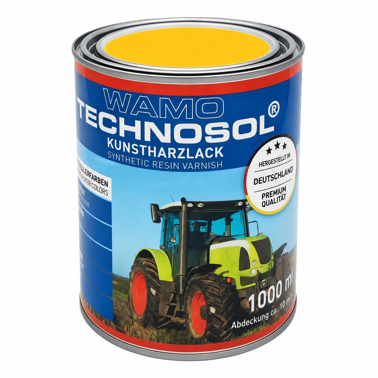 TECHNOSOL Kunstharzlack | JOHN DEERE GELB AB BAUJAHR 1987 | LM 0217 | für John Deere | 1 L | Traktorlack | schnelltrocknend | witterungsbeständig | lackieren | Made in Germany