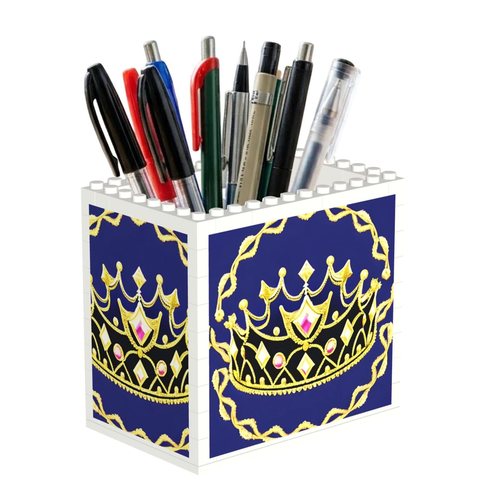 SXZVVBN Fantasy Tiara Building Block Desk Tidy ABS Organiser