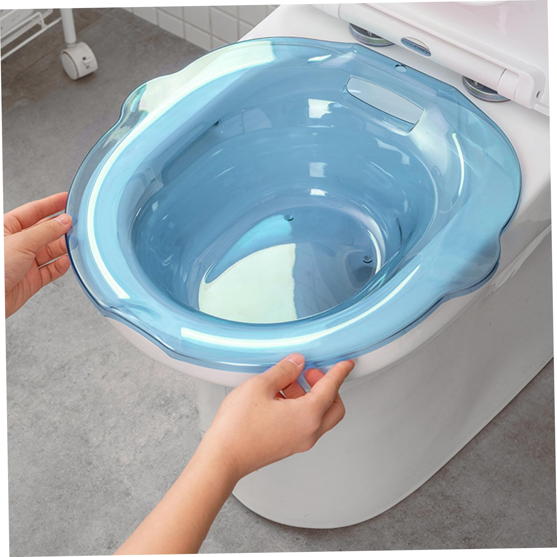 Baño Sitz para el inodoro, 2 piezas de bañera Sitz con más descaro, lavabo del asiento del inodoro para azul posparto, inodoros de inodoro, baño de sits para hemorroides, bañeras de sits con agujeros