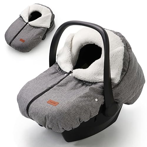 Funda de asiento de automóvil de invierno para asiento de automóvil y cochecito de bebé, toldo para asiento de automóvil infantil para clima frío,