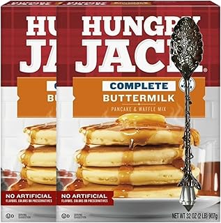 Hungry Jack Complete Buttermilk Pancake and Waffle Mix – Two 32 oz Boxes (4 lbs Total) – Includes Candy Freezer Gem Spoon – No Artificial Flavors or Colors - Gem Spoon