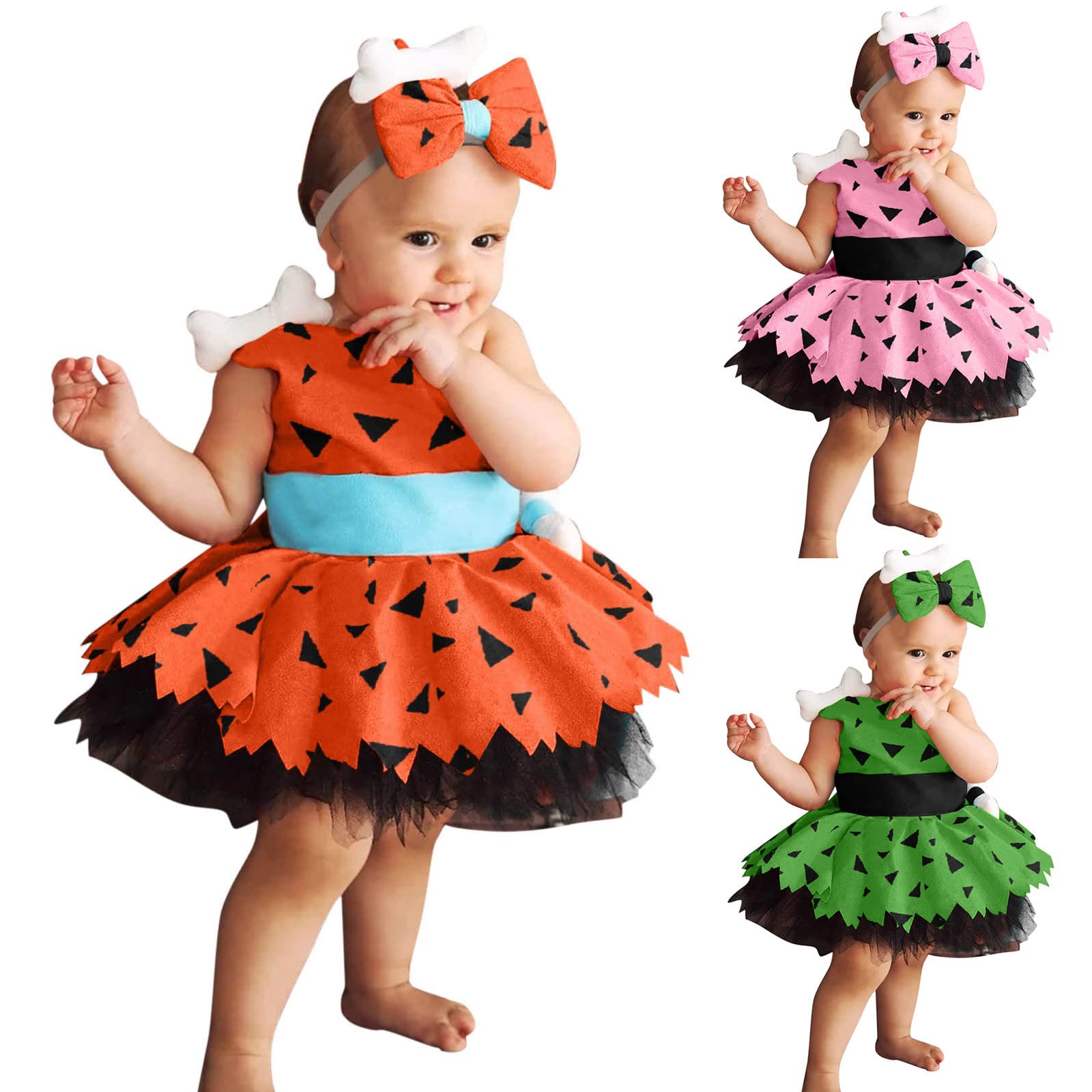 Genérico Disfraz Picapiedra Niña 2 Años Con Diadema Disfraz Medieval Disfraz Vestido De Picapiedra Carnaval Y Halloween Disfraz Cavernicola 6 Años Fiestas y cumpleaños Naranja