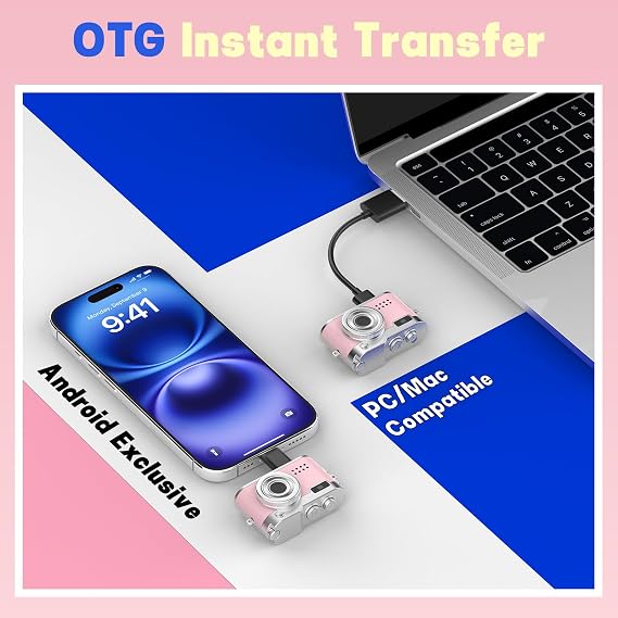 Keychain Camera, 1080P Y2K Vibe Camera, 32GB Card, 80 Min Record, Pocket-Sized Birthday Gift for Best Friends, Travel & Campus Life