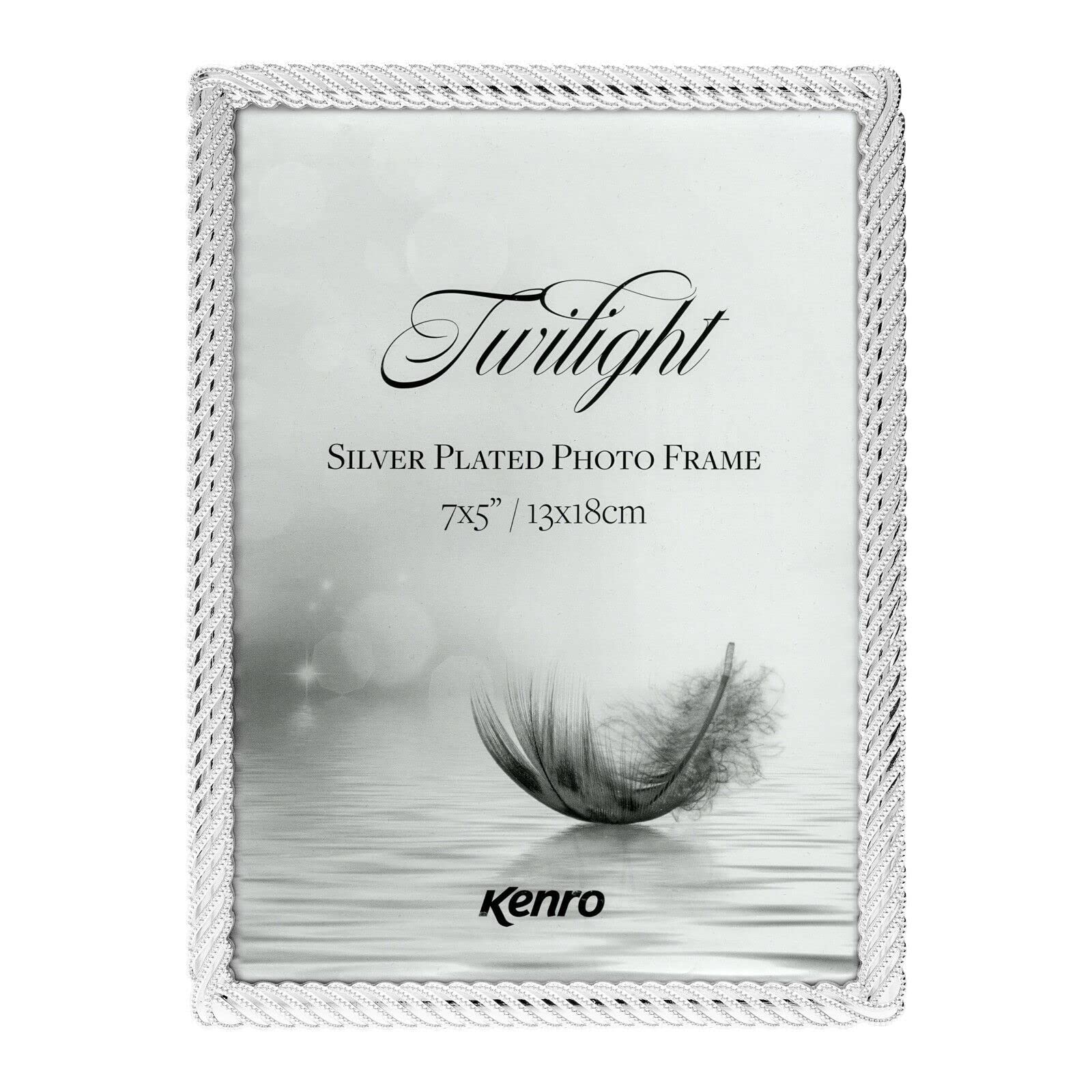 Kenro Silver Twilight Series Plated Photo Frame 8X10 Inch / 20X25cm With Braided-Effect Moulding And Intricate Beaded Detail - Tw2025