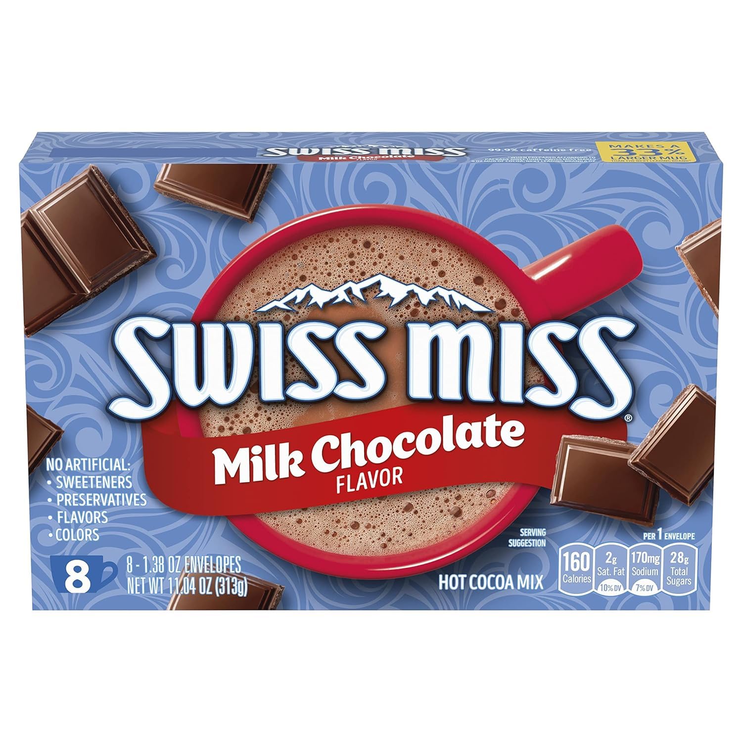 Swiss Miss Milk Chocolate Flavored Hot Cocoa Mix, 8 Envelops