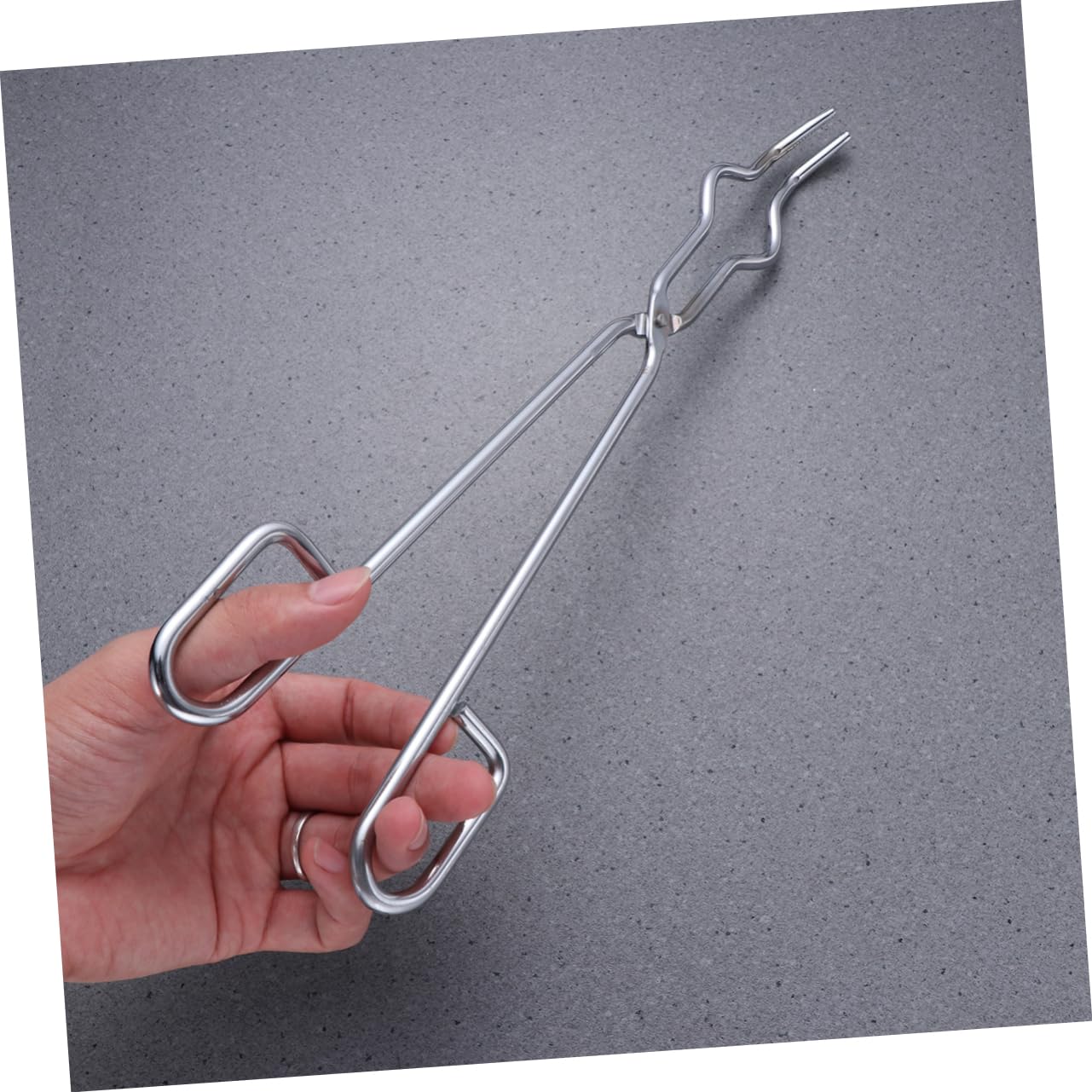 iplusmile Chromstahl-kratzzange Mit Rutschfestem Griff Hitzebeständig Für Tiegel Kolben Und Bechergläser Langlebiges Laborzubehör in Silber