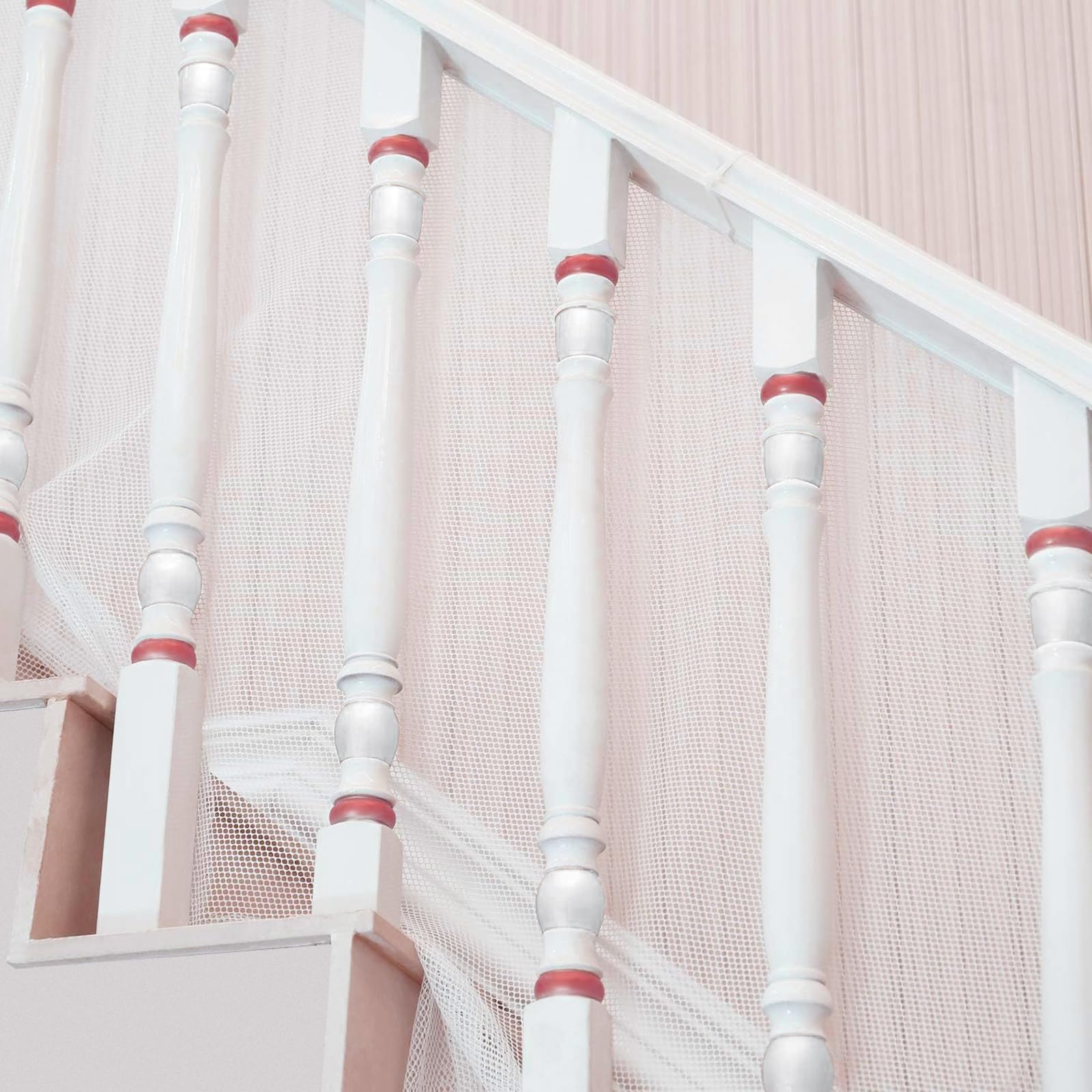 South to East Filet de Sécurité pour Garde-Corps pour Bébé, 4,5 m x 1 m, Filet de Sécurité pour Enfants, Filet de Balcon pour Animaux Domestiques, Couvre-Rampe pour Escalier, Sans Perçage, Filet en