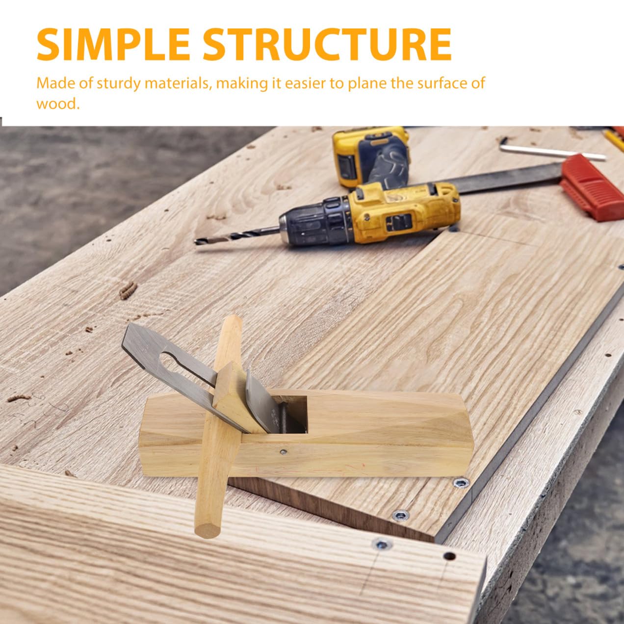 Cepilladora de Madera Manual Alargada para Carpintería y Taller | Madera y Metal, Cuchilla Ajustable, Diseño Versátil, Uso en Escultura y Modelado