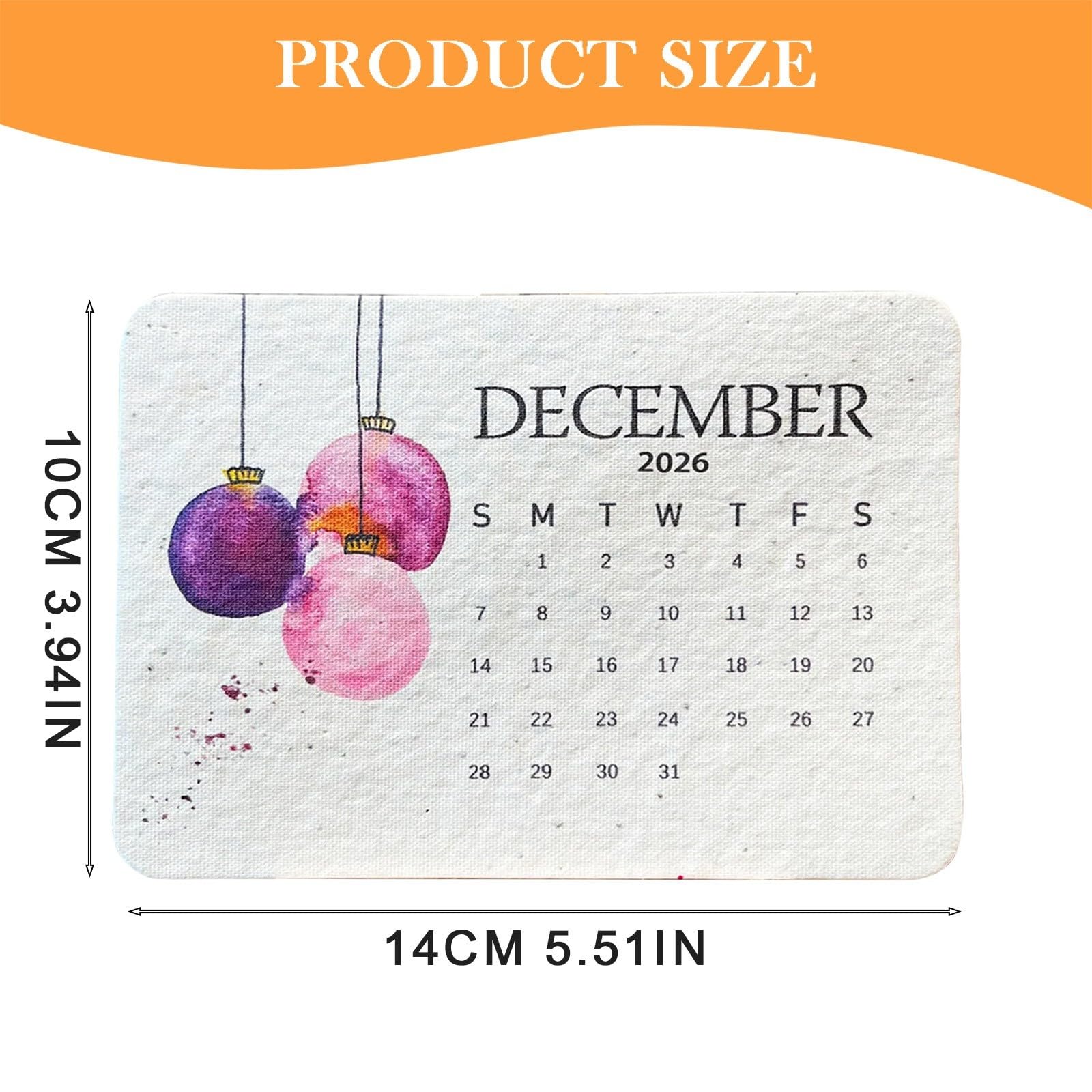 Eco Friendly Love Seed Calendar Ornament 2026 with Stand