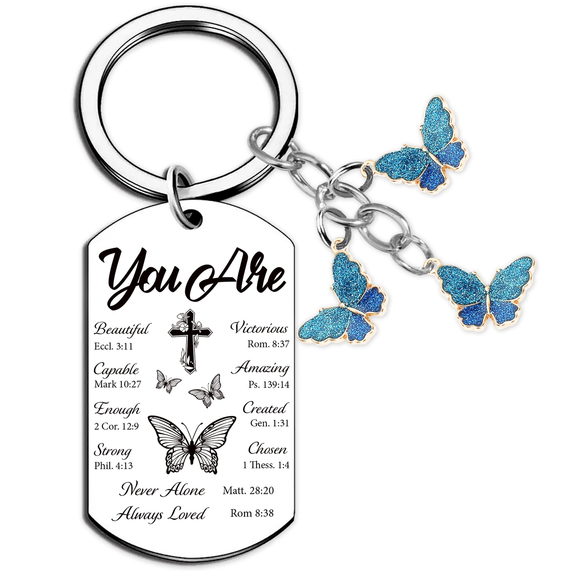 Inspirational Christian Gifts Keychain for Women - Religious Gift Keyring for Men, Priests, Sister, Friend, Mom, Catholic