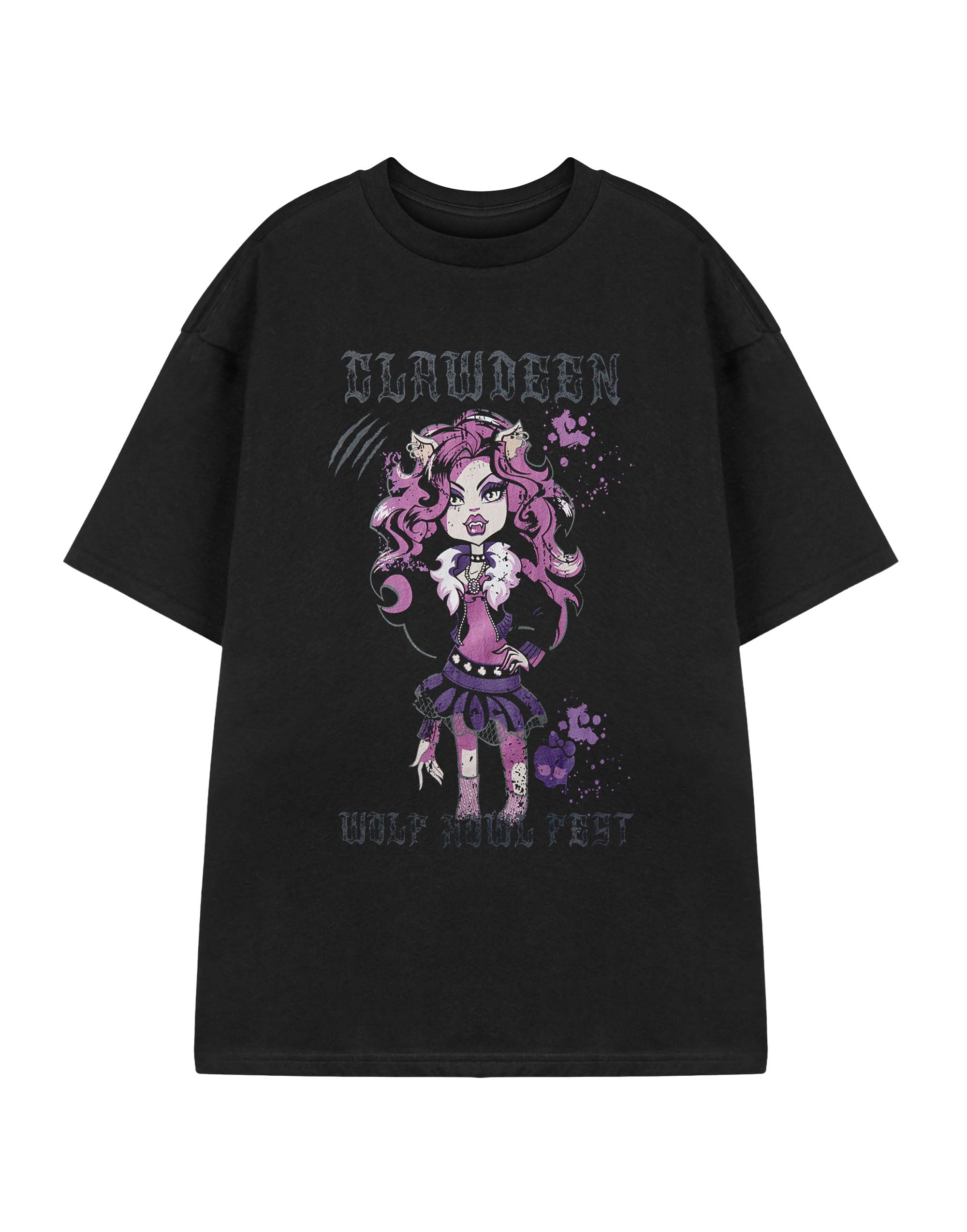 Monster High Women's Black Short Sleeved T-Shirt | | Official Merch Xxl