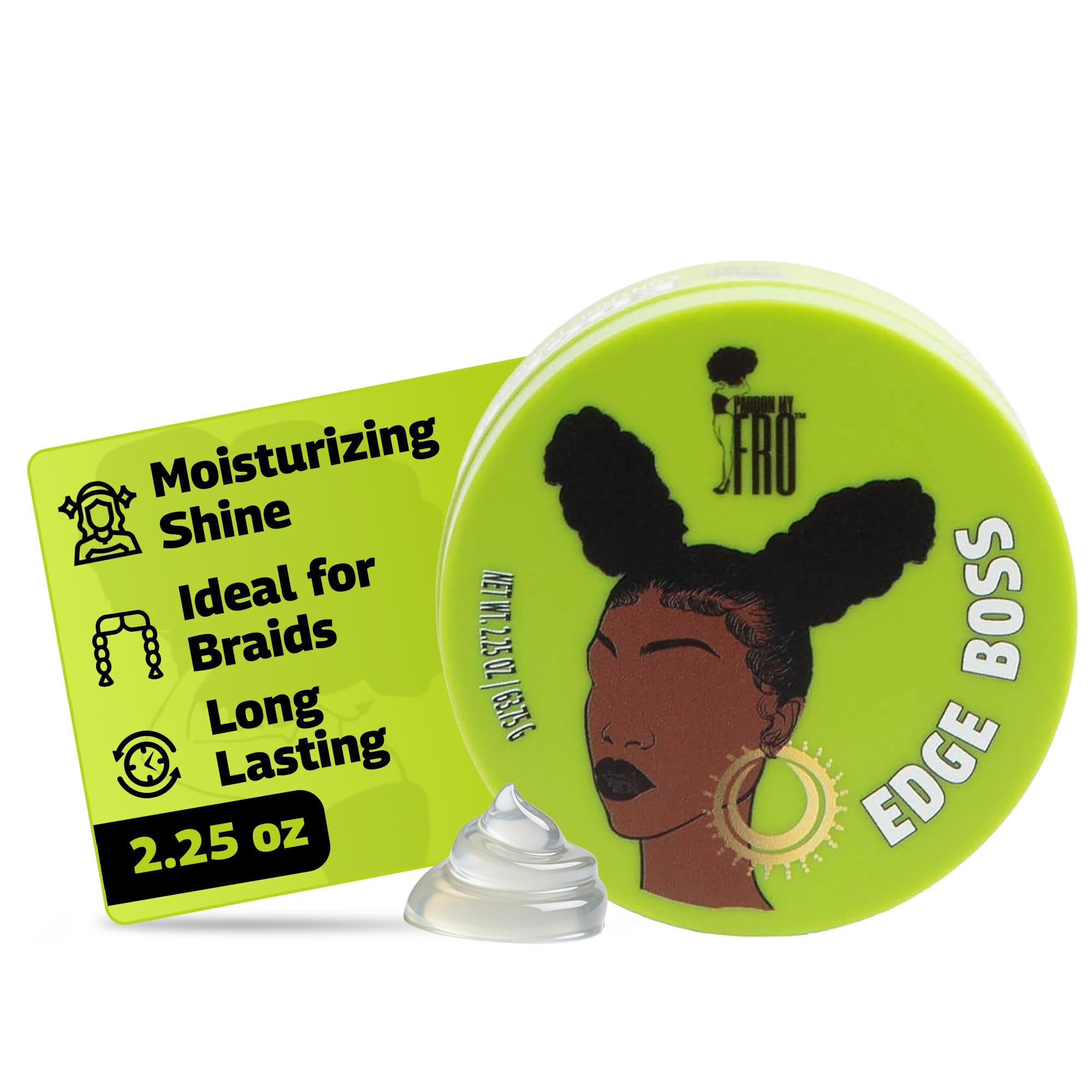 Pardon My Fro Edge Boss Gel Extra Hold Control Styling Formula Care 2.25 Oz 2.25 Fl Oz (Pack of 1)