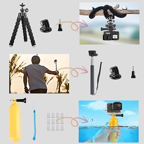 Miniatura 5 de Accesorio de cámara de acción para GoPro Hero 12111098765 DJI Osmo Action 5 ProAction 4Action 3, AKASO EK7000 Insta360 X2 X3 DBPOWER APEMAN Yi