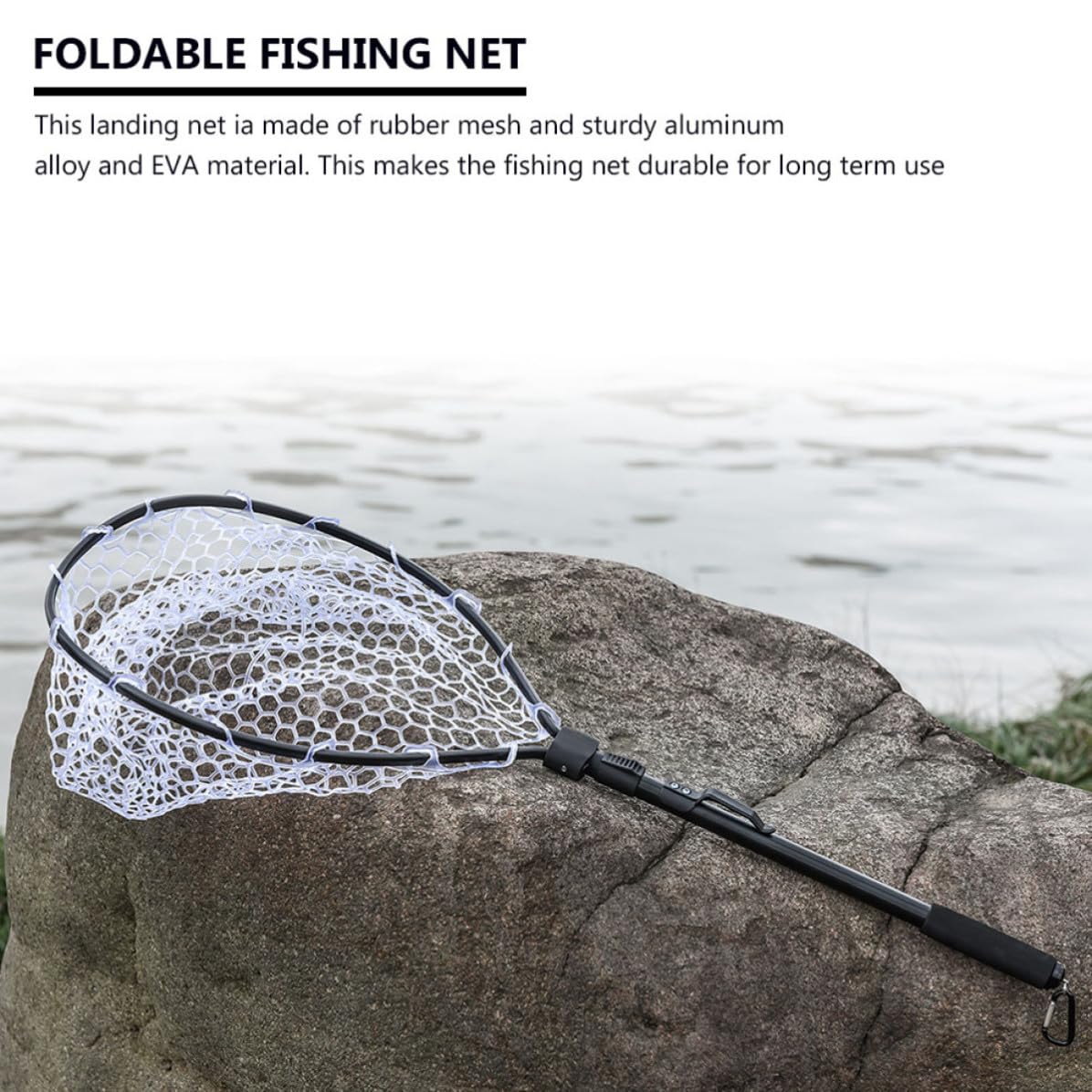 Red y Fácil Negra de Pesca Plegable, de Aleación de Aluminio Ligera