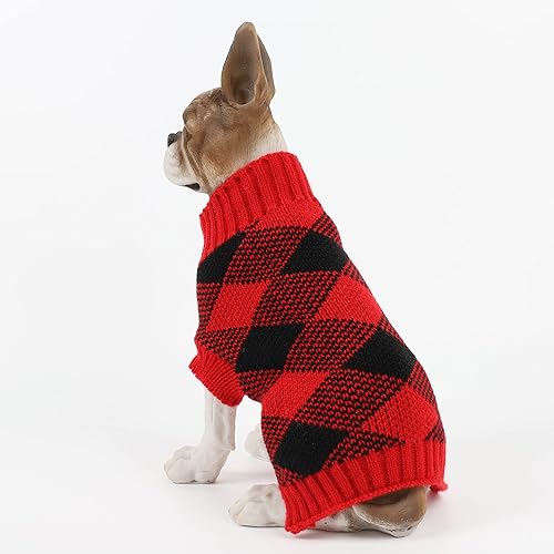 Miniatura 3 de Suéteres navideños para perros medianos, ropa de Navidad para mascotas de invierno con rombos