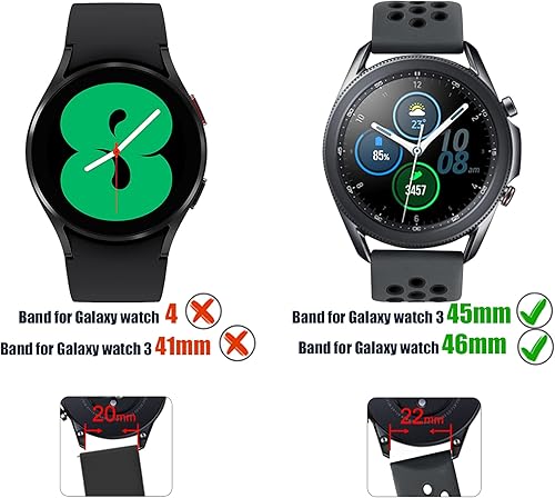 Miniatura 2 de Easuny Compatible con Samsung Galaxy Watch 3 1.772 in BandGalaxy Watch 1.811 inGear S3 FrontierClassic Watch Bands, 0.866 pulgadas, correa de reloj