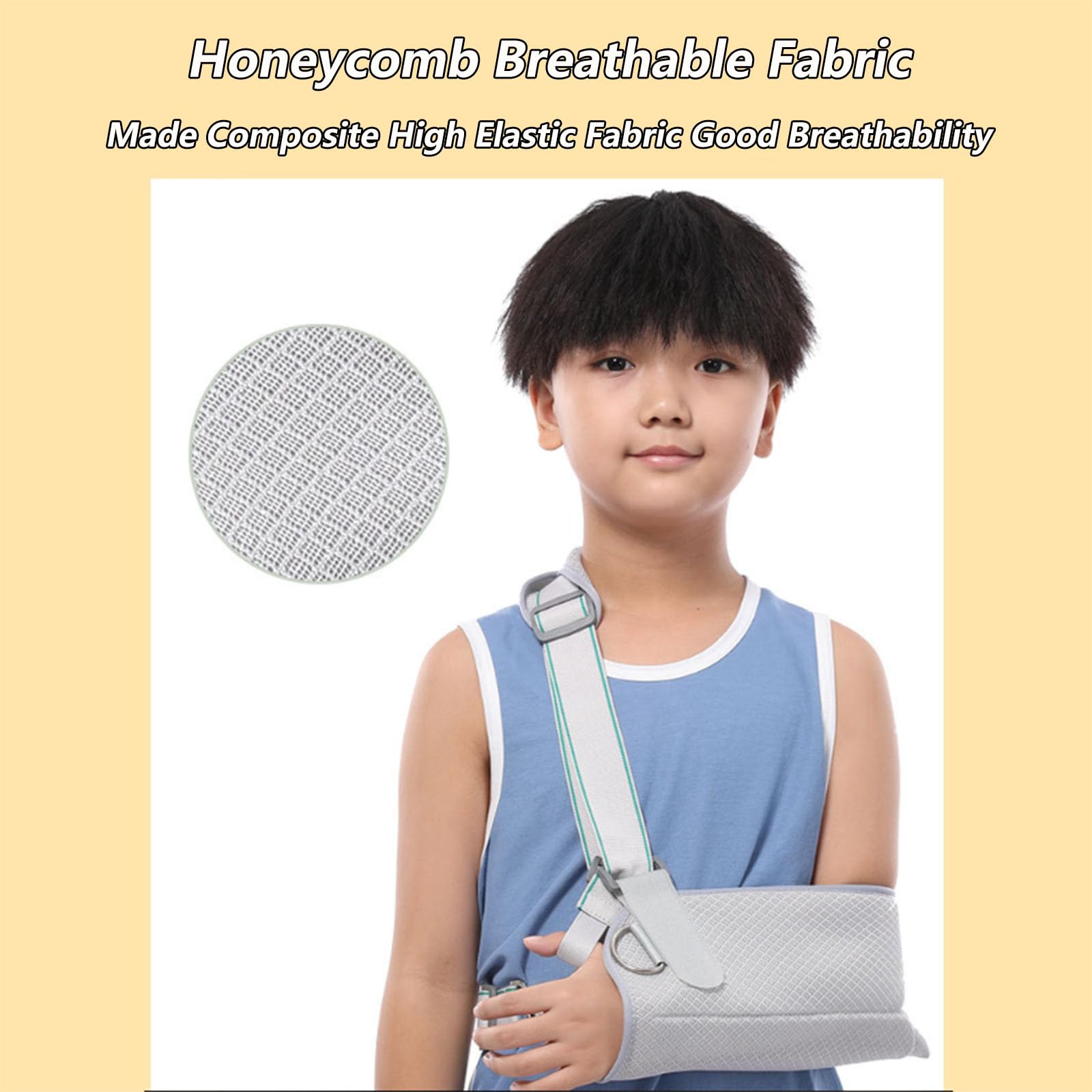 SFKLYU Cabestrillo Brazo Transpirable Niños, Inmovilizador Hombro para Niños Pequeños, Soporte Hombro O Lesión Hombro para Niños, para Fracturas, Dislocaciones,L