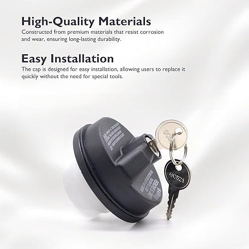 Miniatura 6 de 10504 - Tapa de llenado de tanque de combustible con cerradura con llave compatible con Chevrolet Chevy, Toyota 4Runner FJ Cruiser Highlander, GMC