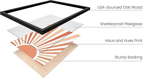 Miniatura 2 de HAUS AND HUES Impresiones artísticas de sol para decoración de pared moderna de mediados de siglo, póster de sol de terracota, impresiones bohemias,