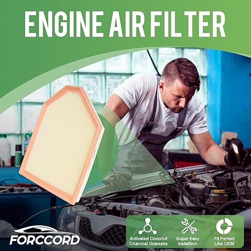 Miniatura 8 de Forccord Paquete de 2 filtros de aire de motor para BMW X5, X7, 2019-18 X3, 2023-20 X6, 2023-17 540i xDrive, 530i, 540i, 2022-19 530i xDrive,
