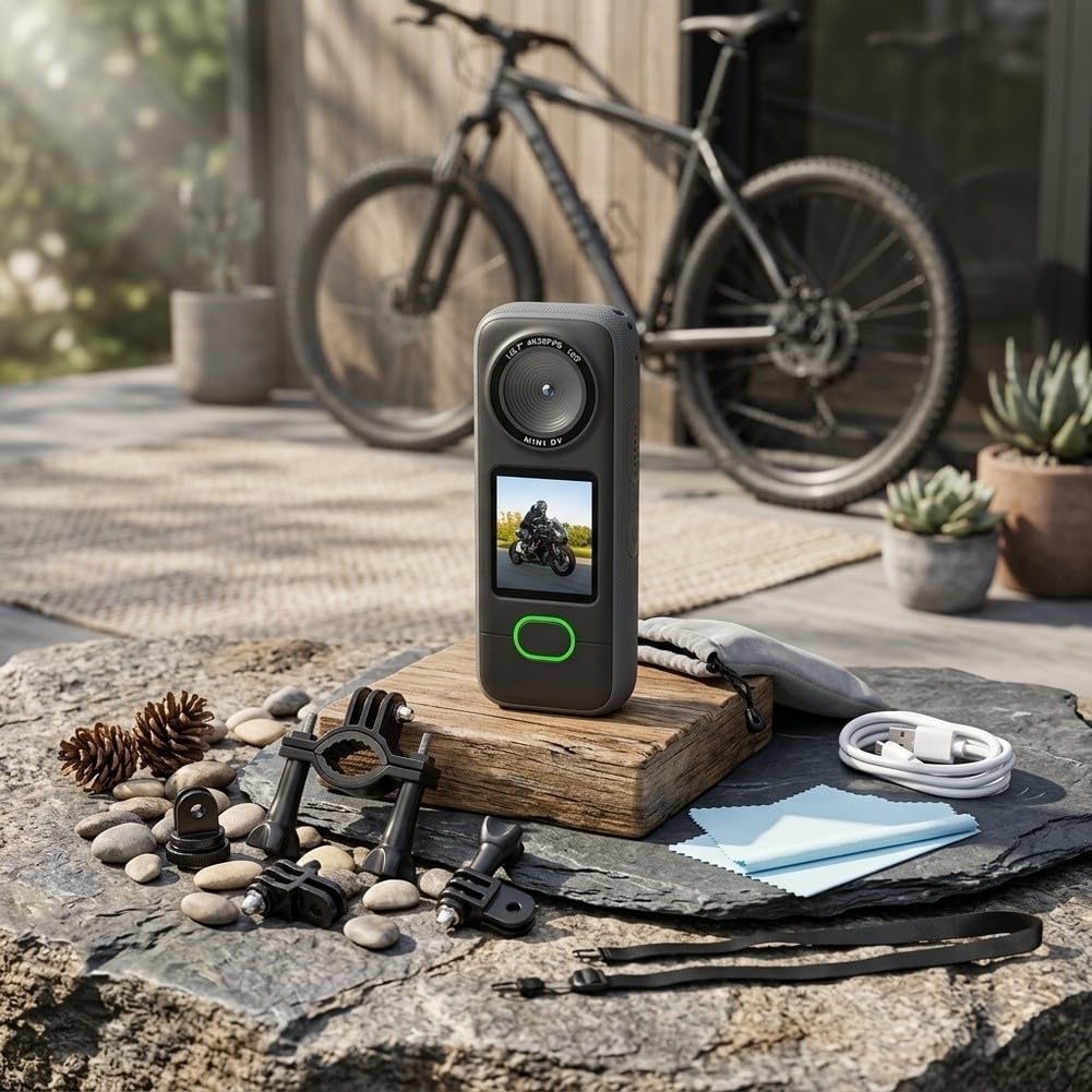 4K Dual Lens Action Camera, Touchscreen, Controllo App | Sensore Sony da 20 MP, touchscreen IPS da 1,4", anteprima in tempo reale dell'app, corpo in ABS, ideale per ciclismo e