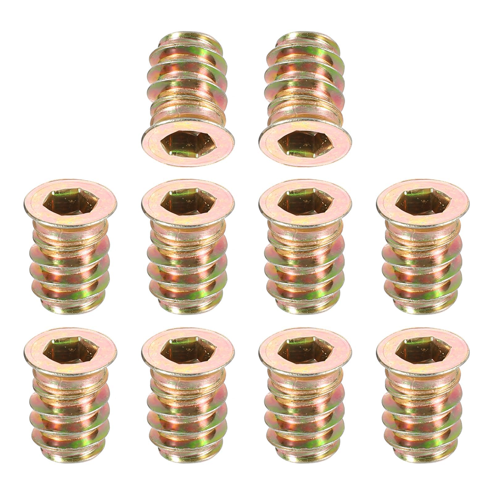 TA-VIGOR M6x15mm Threaded Insert Nuts for Wood - Hex Socket Drive Furniture Inserts for Cabinet, Chair & DIY Repair Kits 25Pcs