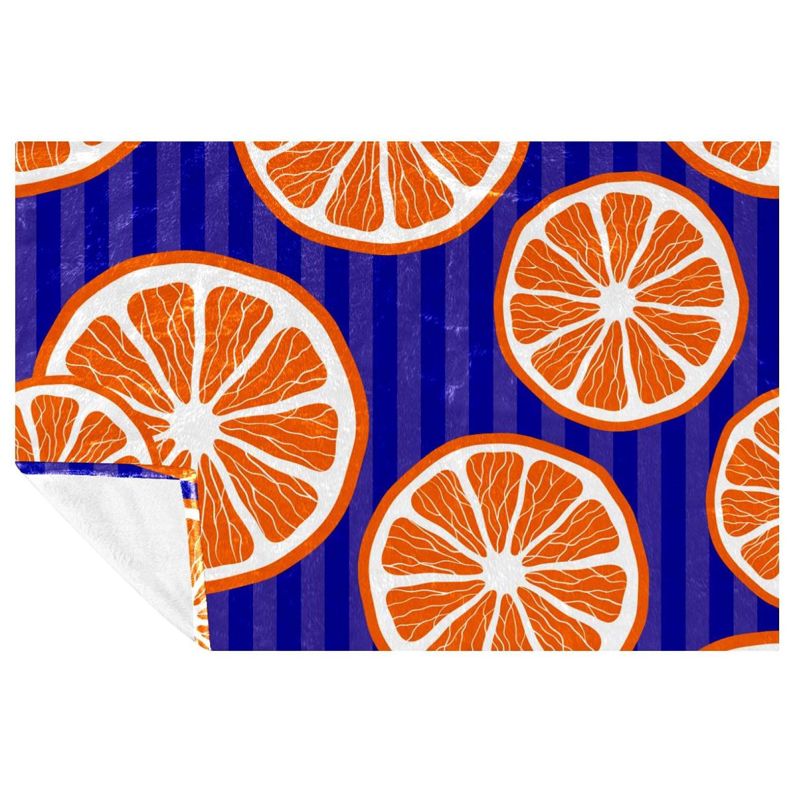 Couverture douce et chaude à rayures citron pour lit et canapé, plaid 150x100 cm