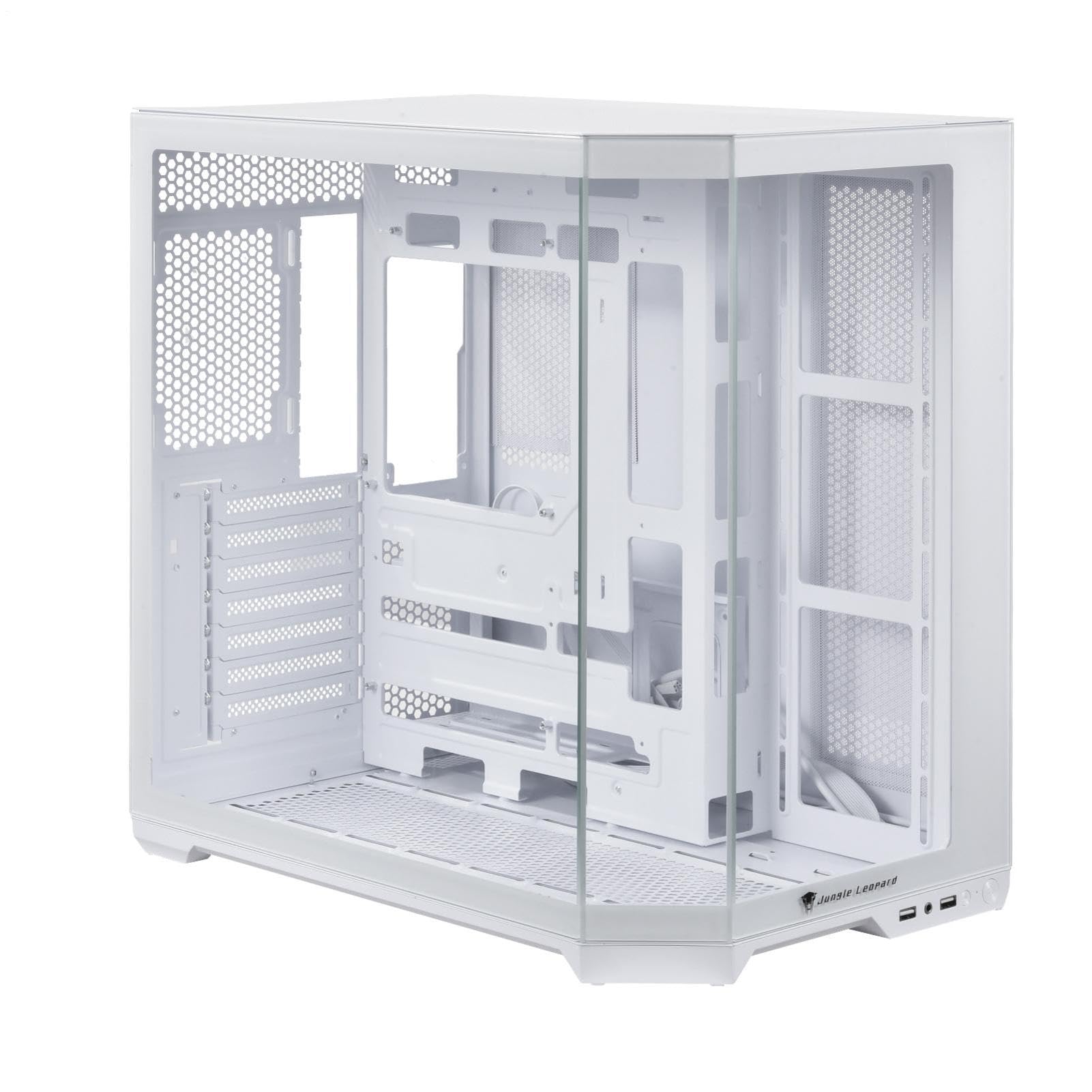 Case ATX Alto Flusso d'Aria | Case Per PC Da ATX Supporta Fino A 10 Ventole Cassa Desktop Con Pannelli Laterali Anteriori In Vetro Temperato Compatibile