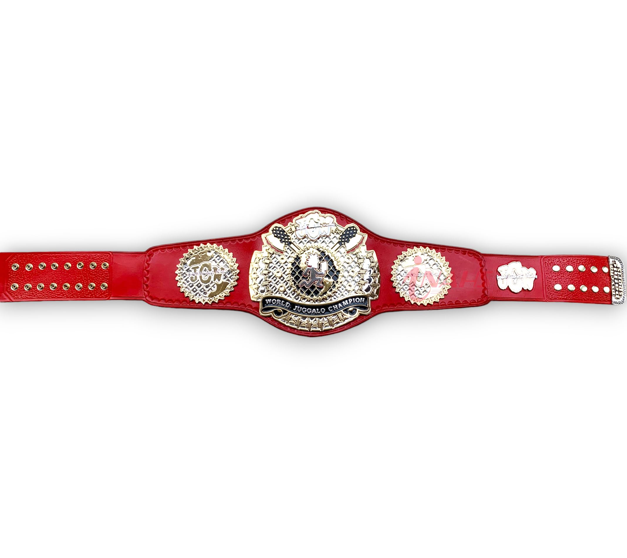 INAHS New JCW World Juggalo Heavyweight Wrestling Championship Replica Belt Adult Size title belt, Black Leather Strap