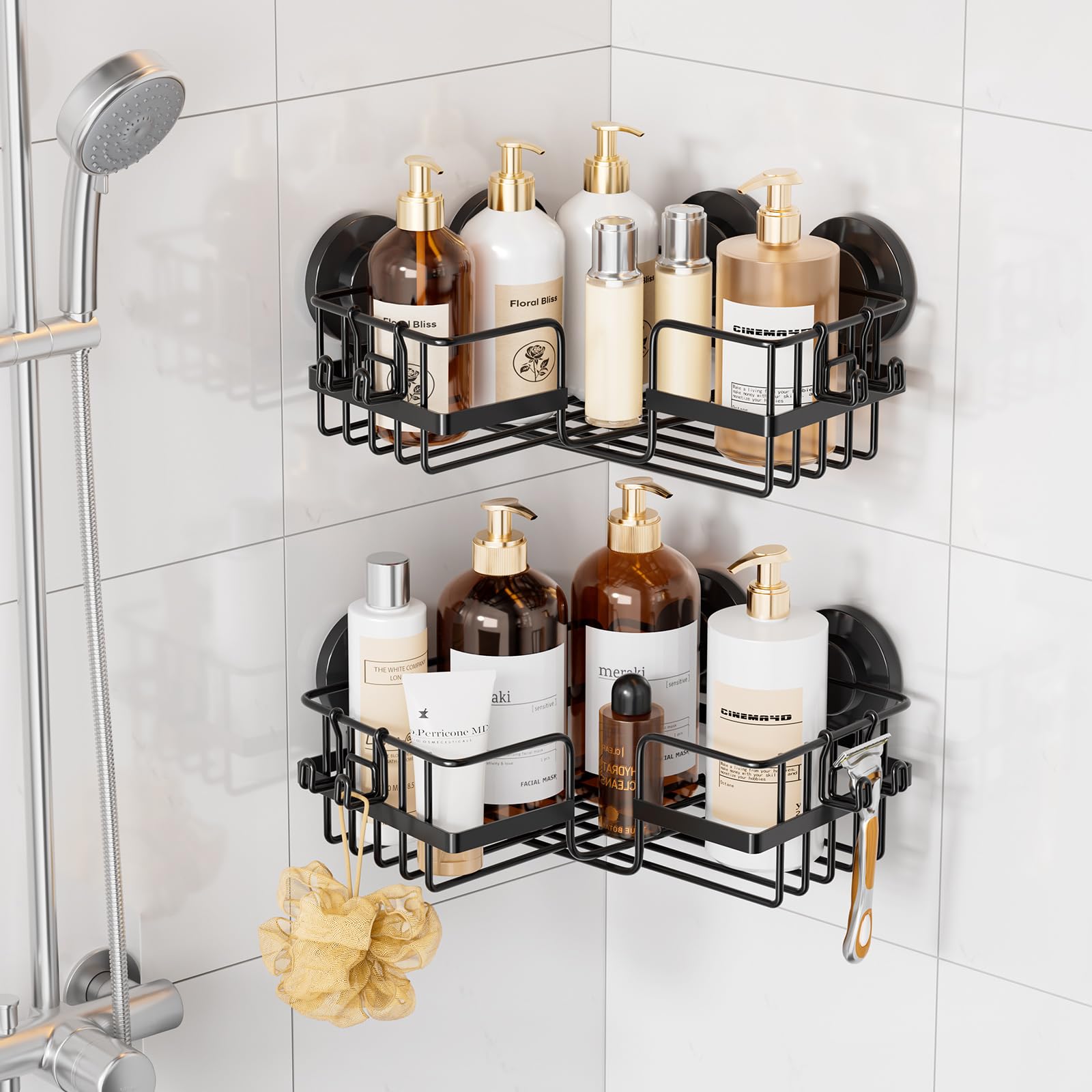 TAILI Suction Cup Corner Shower Caddy
