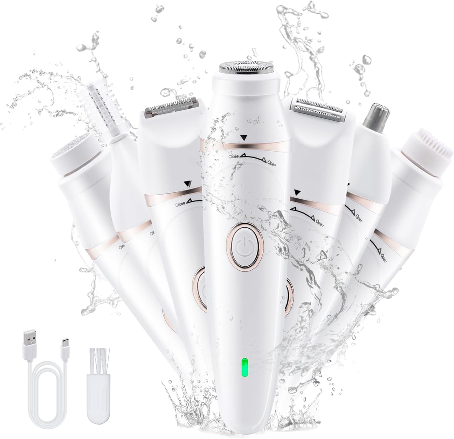 Mcbazel Cordless Electric Lady Shaver, Facial Epilators for Women, 7 in