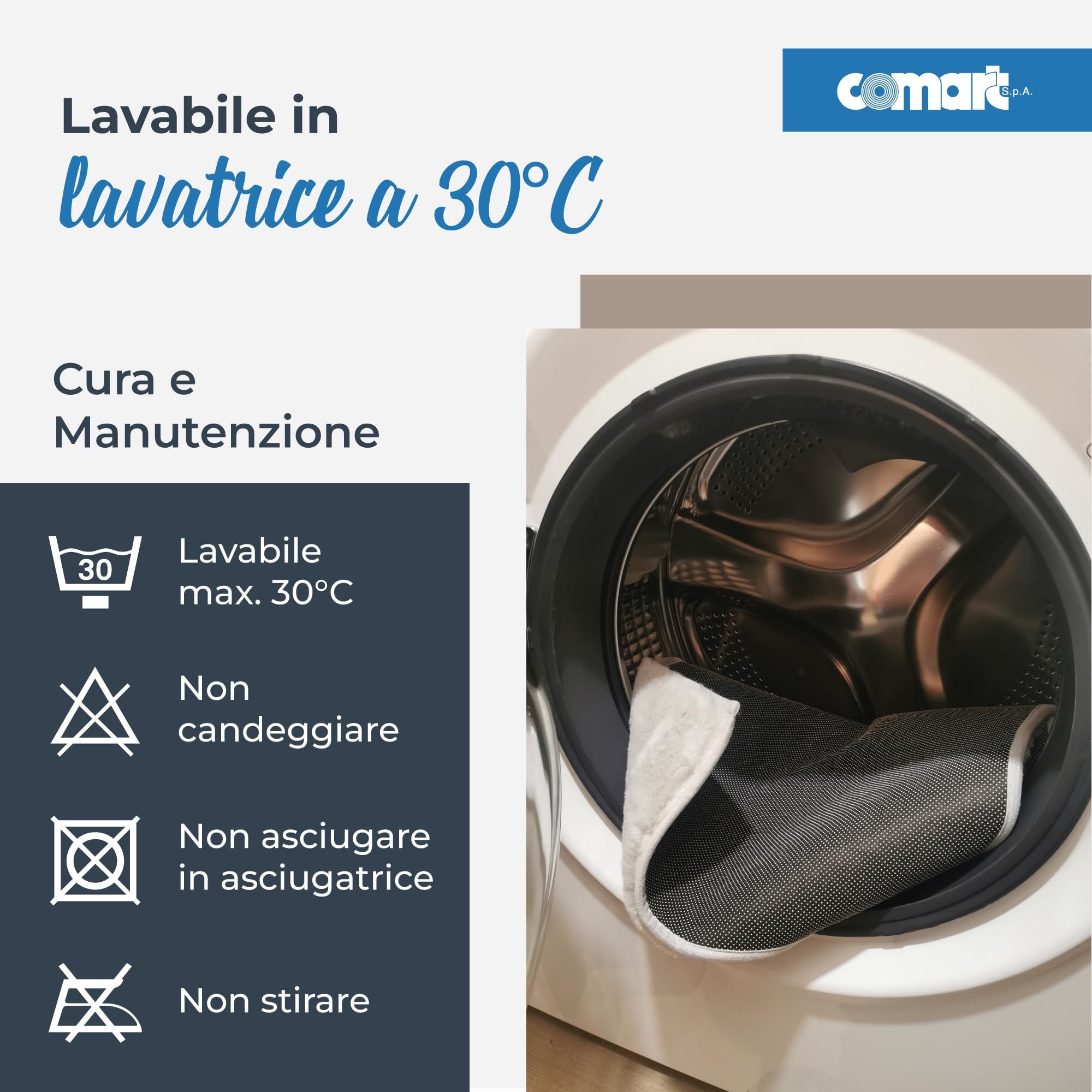 Comart - Tappeto Arredo Puffy - Design Moderno - Lavabile in Lavatrice - Fondo Antiscivolo - Super Morbido - Pelo Corto - Tappeto per Salotto e Camera da Letto - Nero - Rettangolare 50x90 cm