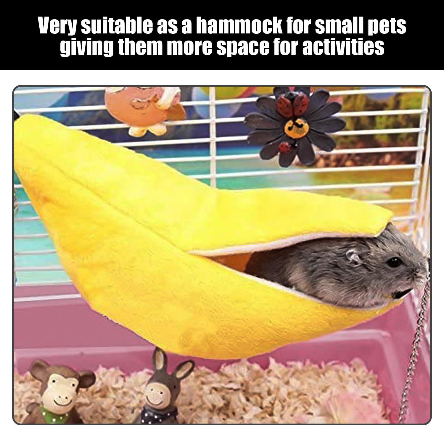 2 Pezzi Letto di Criceto A Forma di Banana, Amaca Sospesa, Letto per Animali Domestici Caldi, Letto per Animali Domestici Creativi, Forniture per Animali Domestici.