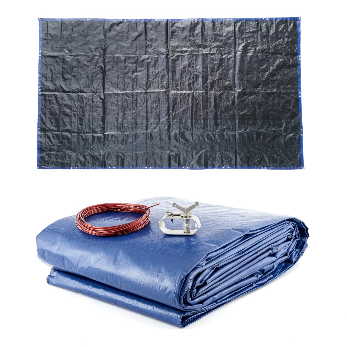 Zimowa osłona basenu, 2 w 1, wykonana z materiału PE o gramaturze 200 g/m², odporna na promieniowanie UV, na lato i zimę, osłona zimowa, osłona letnia (460 x 260 cm)