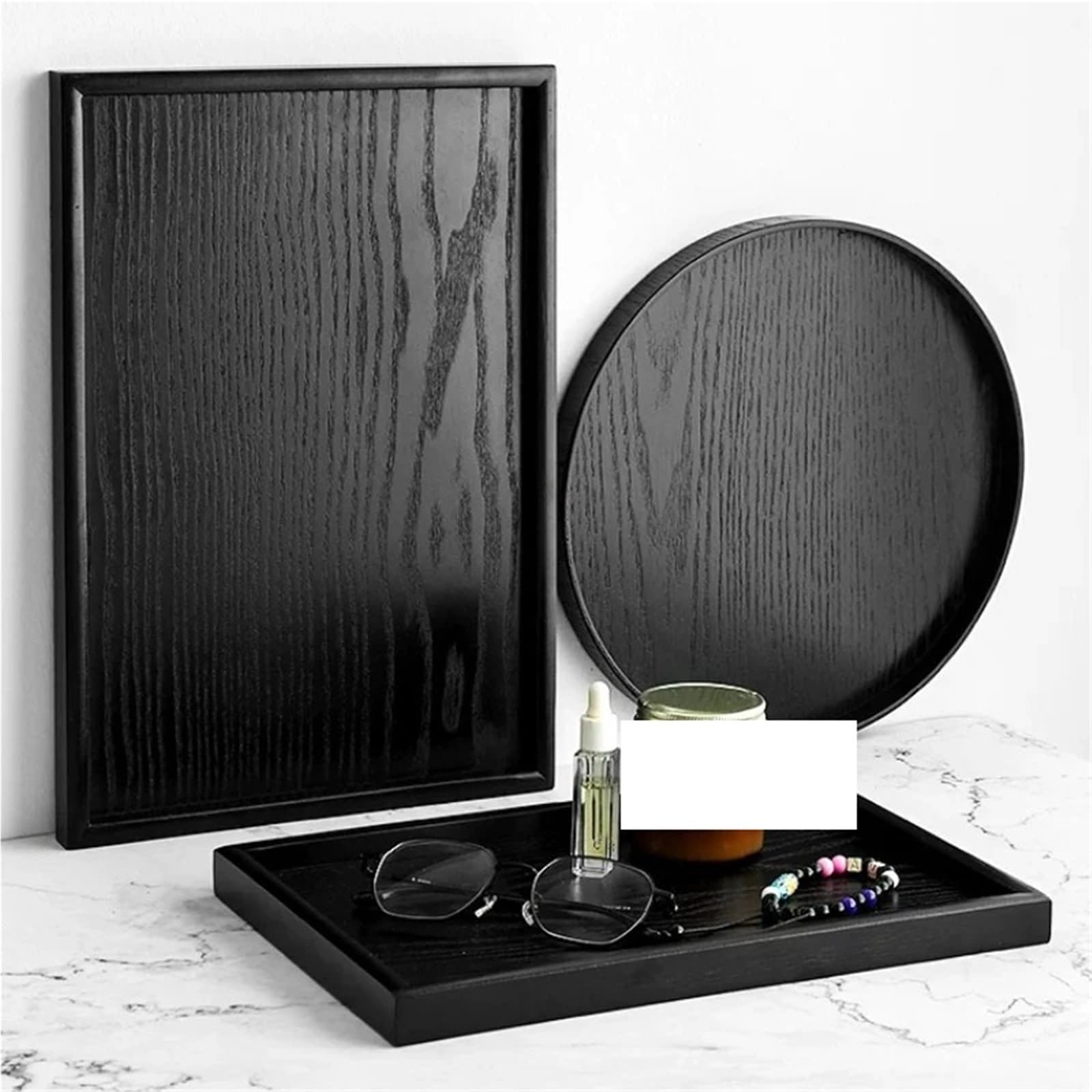 Bandeja para Mesa De Centro Bandeja de Almacenamiento Cocina, decoración del hogar, cosméticos, café, Aperitivos, Redonda for Pan(Square 36x27x2cm)
