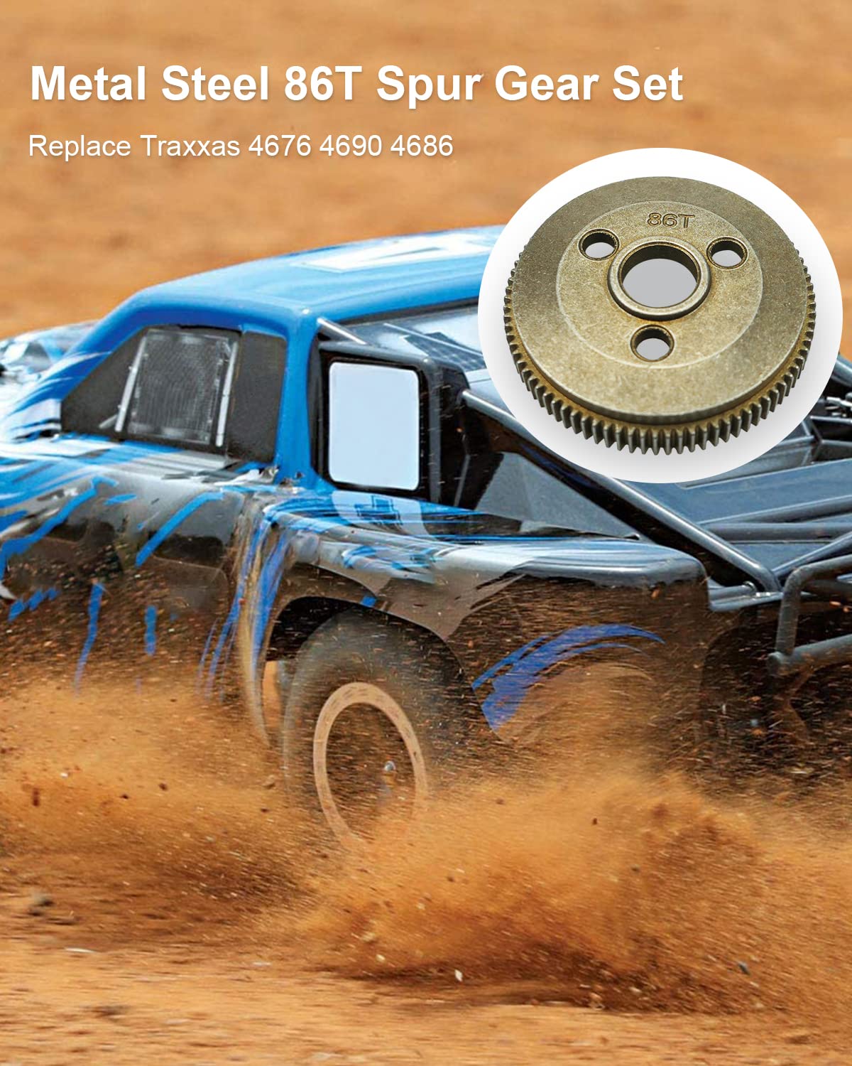 Amazon.co.jp: 平歯車セット スチール 48P 86T 1/10 Traxxas Slash 2WD