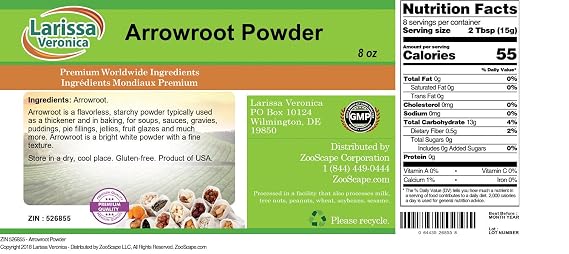 Arrowroot Powder (8 oz, ZIN: 526855) - 2 Pack