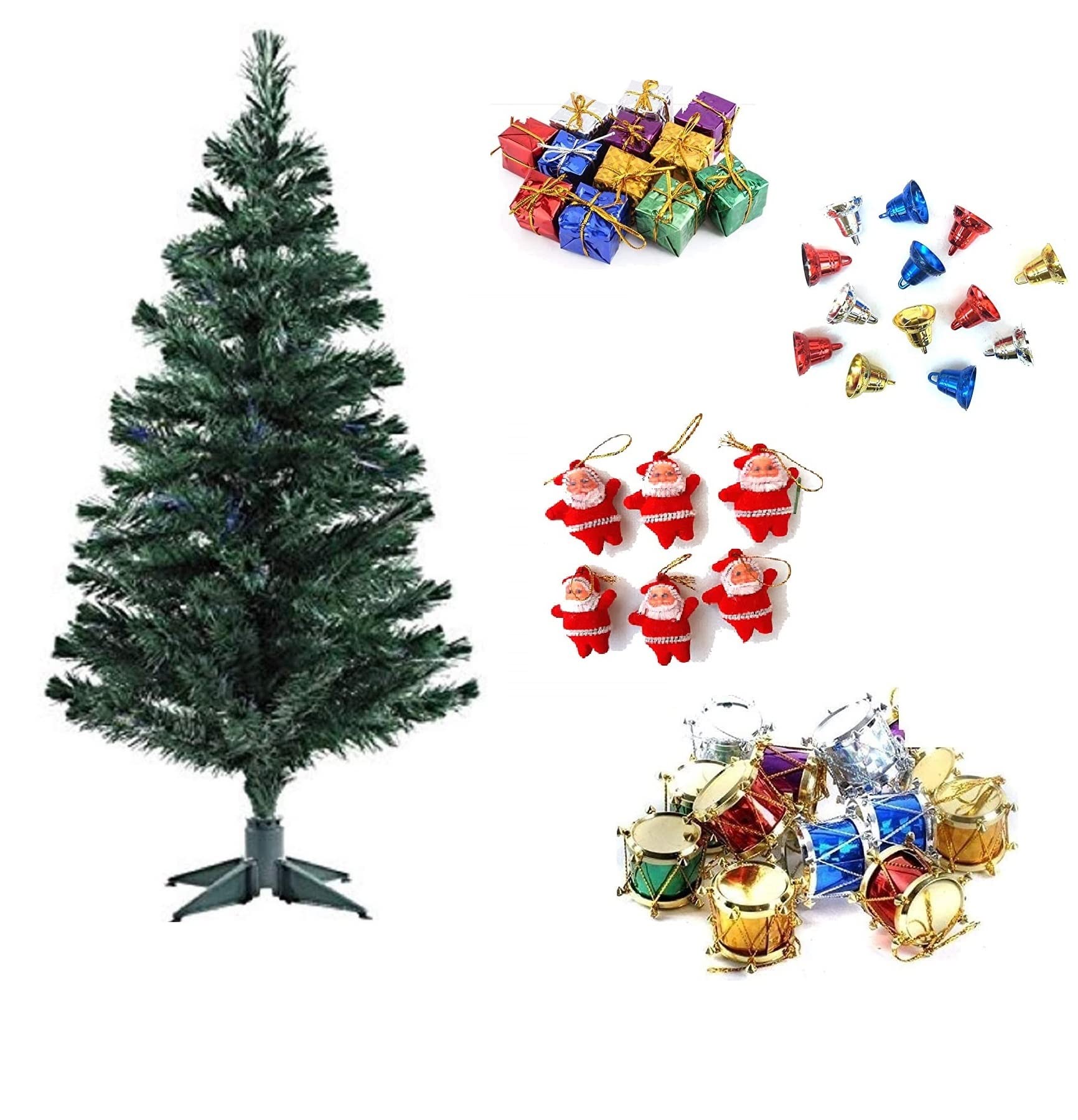 Artificial 4 Feet X-Mas Tree/Christmas Tree with Ornaments Best Decoration for Merry Christmas and X- Mass Party and New Year Celebration (4 Feet Tree + 42 Pcs Ornaments, Combo - 2)