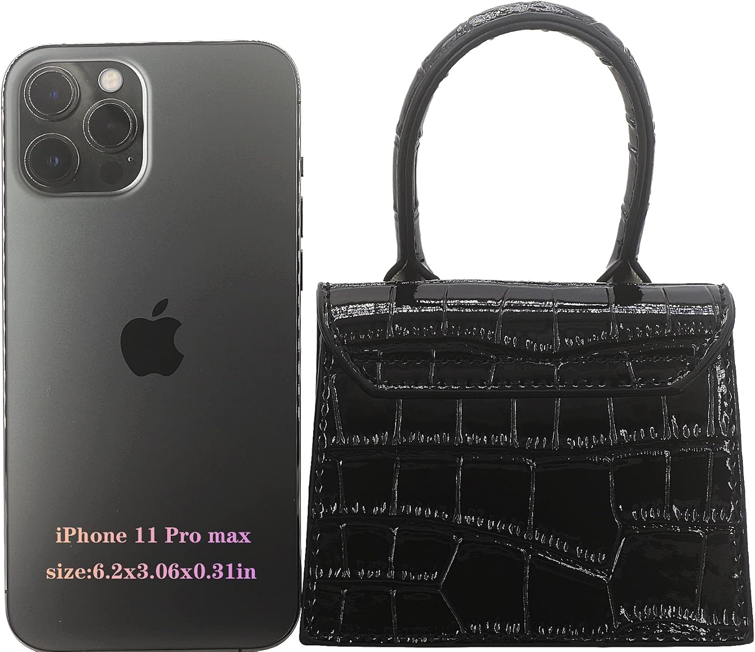 Mini Crossbody Bag for Women Girls Synthetic Leather Flap Purse Styling Top-Handle Clutch Handbag - Image 2