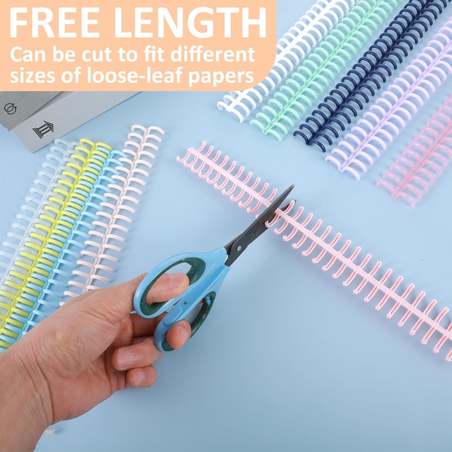 10 Pezzi Spine per Rilegatura a Pettine,22mm 30 Fori Pettine per Rilegatura in Plastica per Rilegatura a Fogli Sfusi 180 Fogli di Capacità per Libri di Cancelleria Ad Anello per Album di Diari