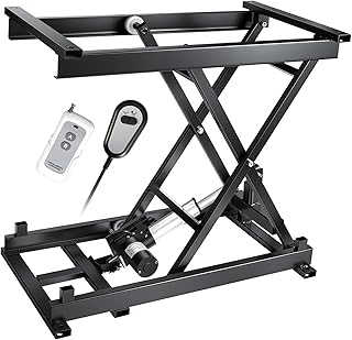 Electric Scissor Lift Table 280LBS Capacity, 7.1-26.4 in Adjustable Height Lifting Platform with Wired/Wireless Remote, for Working Platform, Computer Desk, Material Handling & Transportation