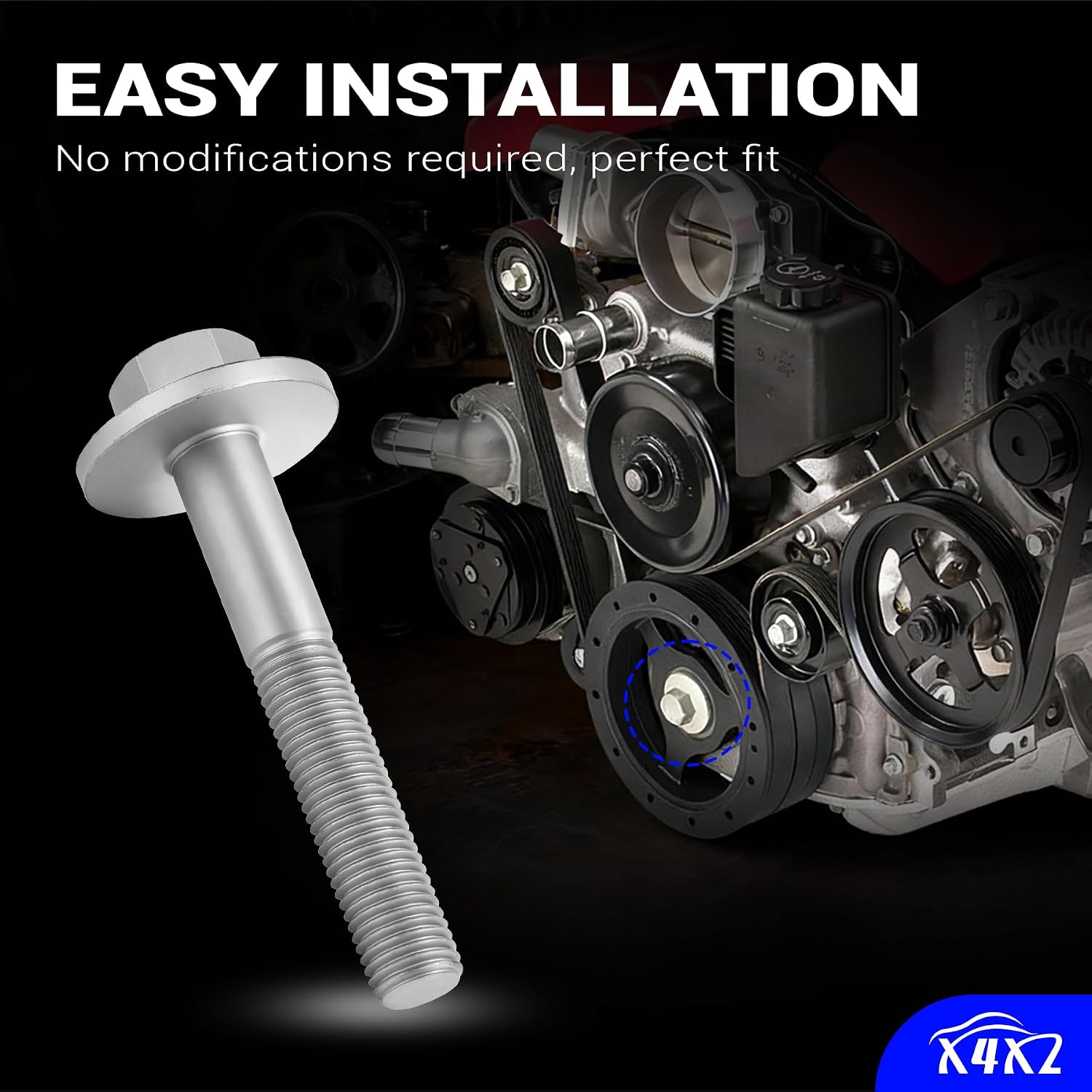 12557840 Upgrade 12.9 Grade Balancer Bolt for GM Harmonic Balancer Crank Bolt, for All gen III and gen IV LS engines except for LS7/LS9. 4.8L 5.3L 6.0L 6.2L LS1 LS2 LS3 LS6 L99 LM7 LR4 LMG LQ4 LQ9 L96