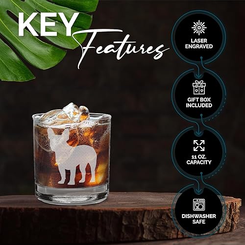 Miniatura 3 de shop4ever Vaso de whisky grabado de raza de perro Bulldog Francés, 11 onzas, regalo para amantes de los perros