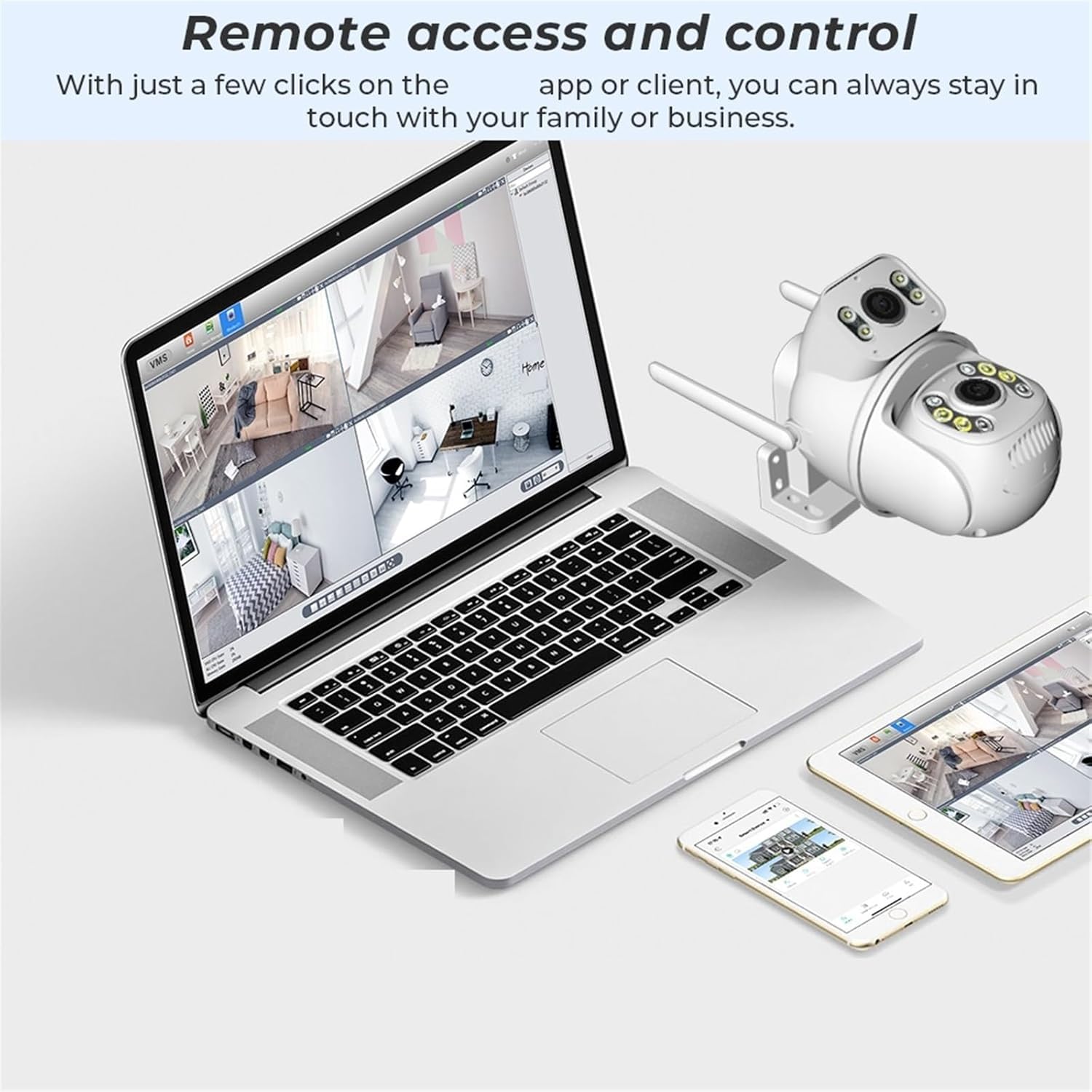 TELECAMERA IP CAM PTZ WIFI DOPPIA LENTE 2 PEZZI CAMERA DOME WIRELESS ESTERNO SPEED ZOOM CON APPLICAZIONE ICSEE PER AMBIENTI INTERNO ED ESTERNI - CW889