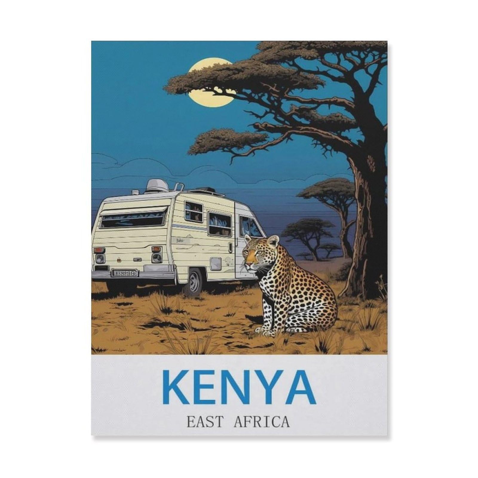 Metal Tin Sign，Kenya East Africa，Tin Sign Vintage Art Wall Decor Sign Home Kitchen Bar Patio Cave Funny Decor(30x40cm）12x16 inch-EG11