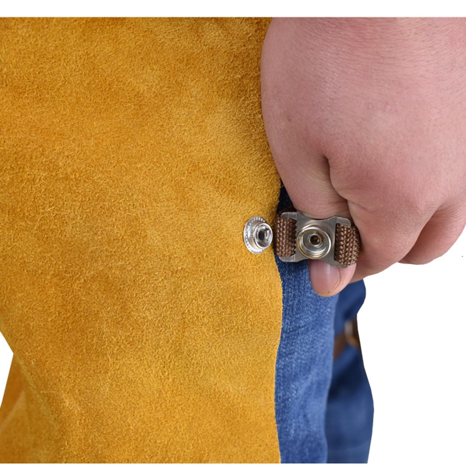 Pantalones de Soldador de Piel de Vaca con Tirantes de Pierna Dividida para Hombre, Resistentes a chispas, Llamas y Calor. Delantal con Pechera.